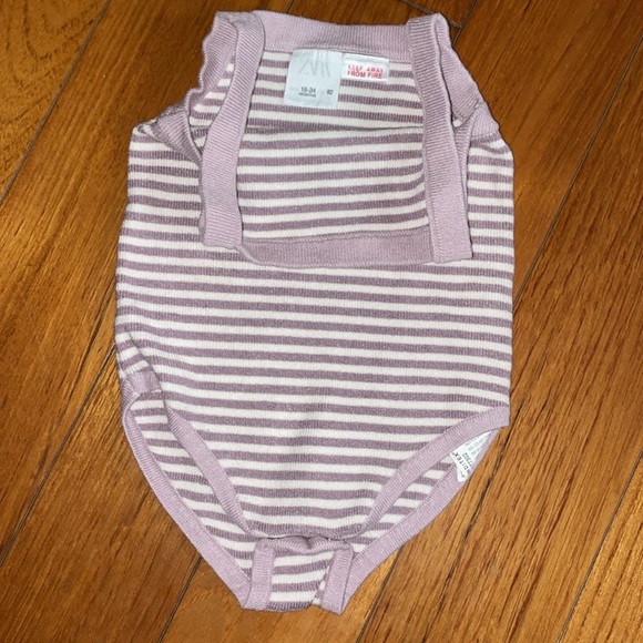 Sweatshirt legging Swan Design bow striped onesie Zara baby girl outfit 12 18 mo - Picture 8 of 9